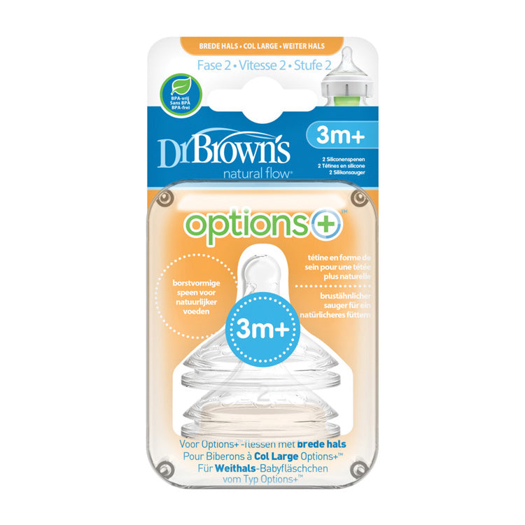 DR. BROWNS OPTIONS+ SPEEN FASE 2 BREDE HALS
