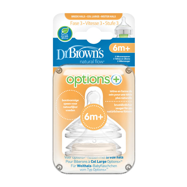 DR. BROWNS OPTIONS+ SPEEN FASE 3 BREDE HALS