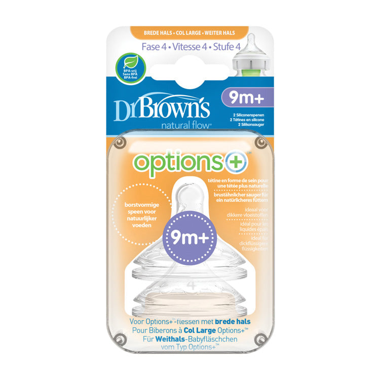 DR. BROWNS OPTIONS+ SPEEN FASE 4 BREDE HALS