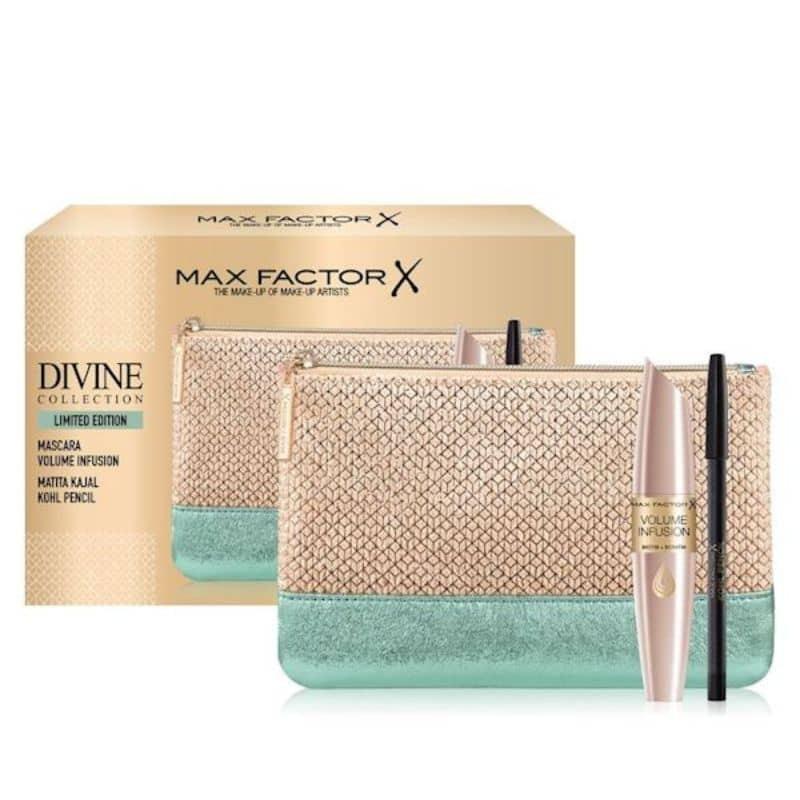 MAX FACTOR MASCARA VOLUME INFUSION+KAJAL PENCIL+POCHETTE