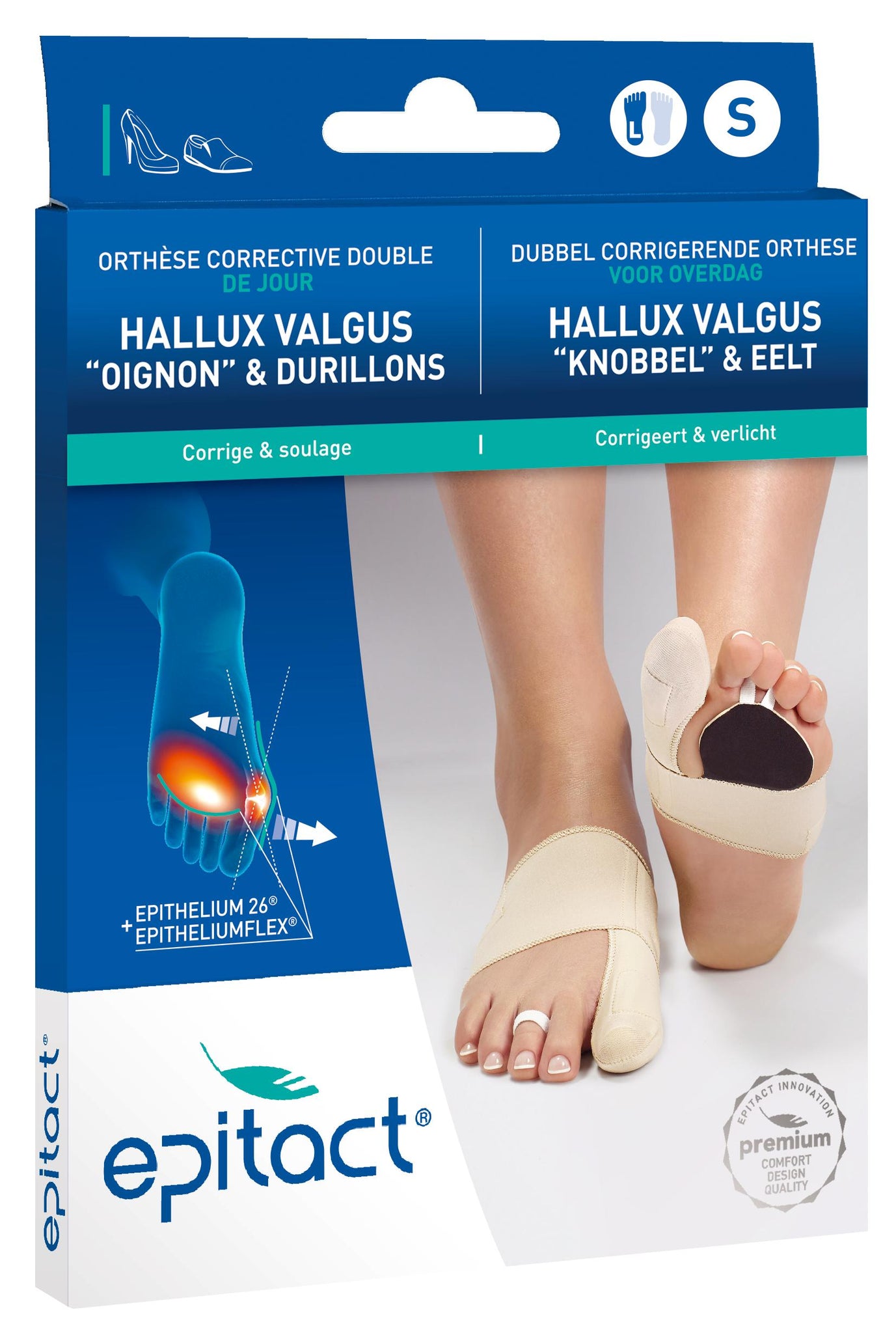 EPITACT HALLUX VALGUS KNOBBEL+ EELT LINKS - S