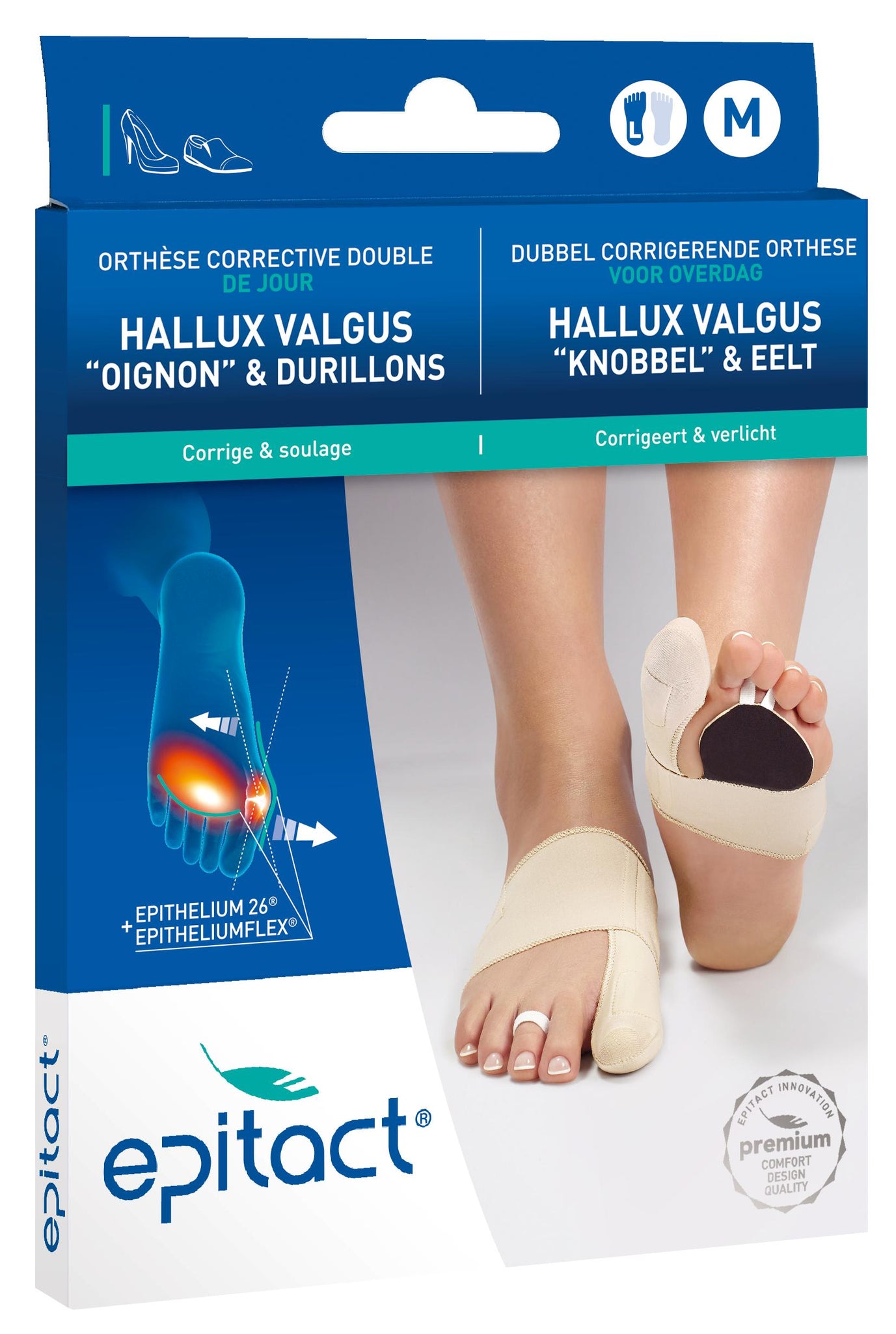 EPITACT HALLUX VALGUS KNOBBEL+ EELT LINKS - M