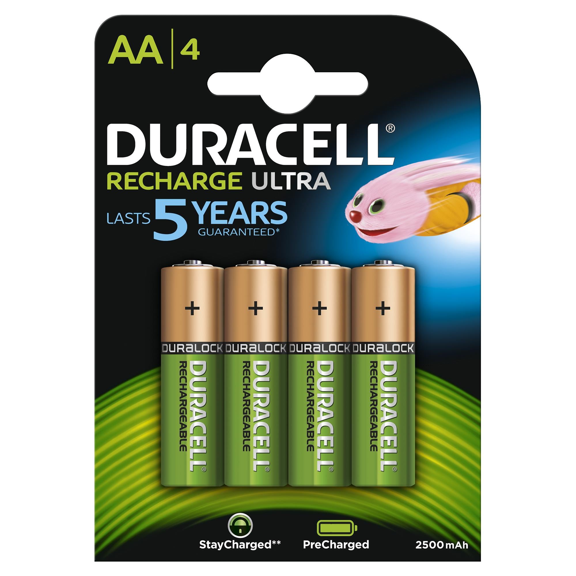 DURACELL RECHARGEABLE NIMH STAY CHARGED AA/HR6 2500MAH BLISTER 4