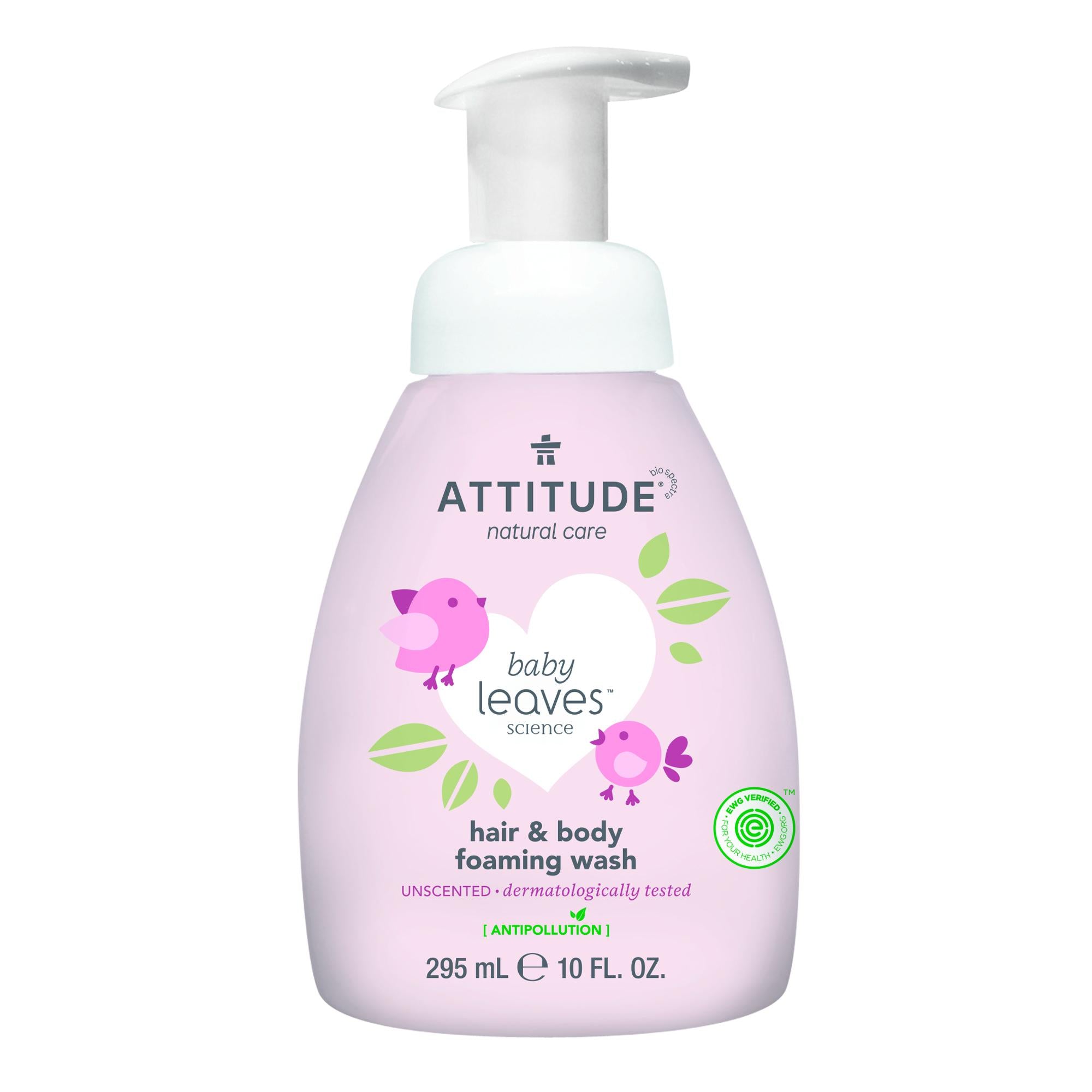ATTITUDE BABY LEAVES HAAR & BODY 2IN1 SCHUIMENDE ZEEP PARFUM VRIJ