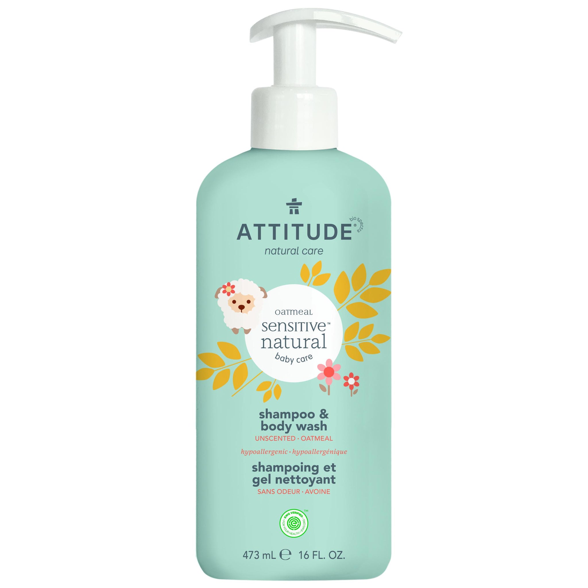 ATTITUDE SENSITIVE SKIN BABY CARE HAAR & BODY WASH 2IN1 HAVERMOUT