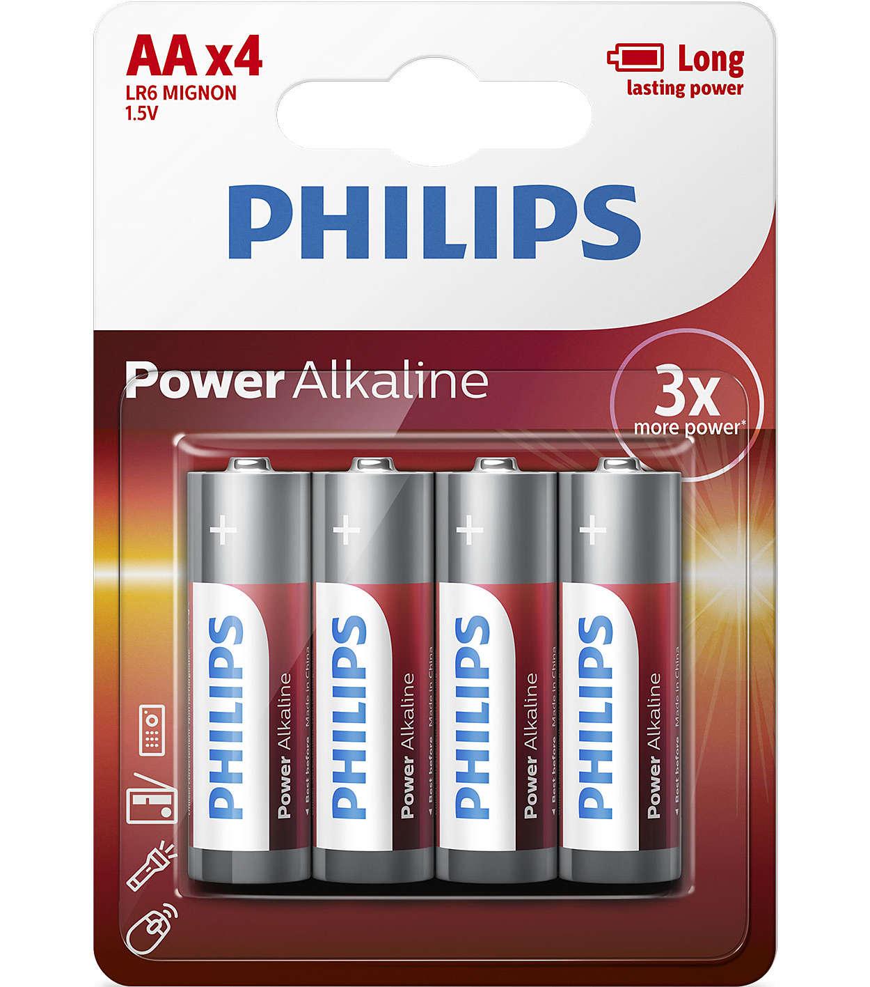 PHILIPS POWER ALKALINE AA/LR6 BLISTER 4
