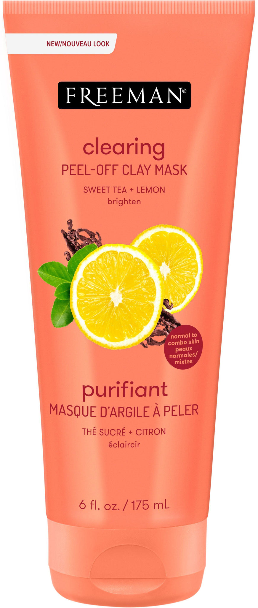 FREEMAN CLAY MASK PEEL OFF CLEANING SWEET TEA & LEMON