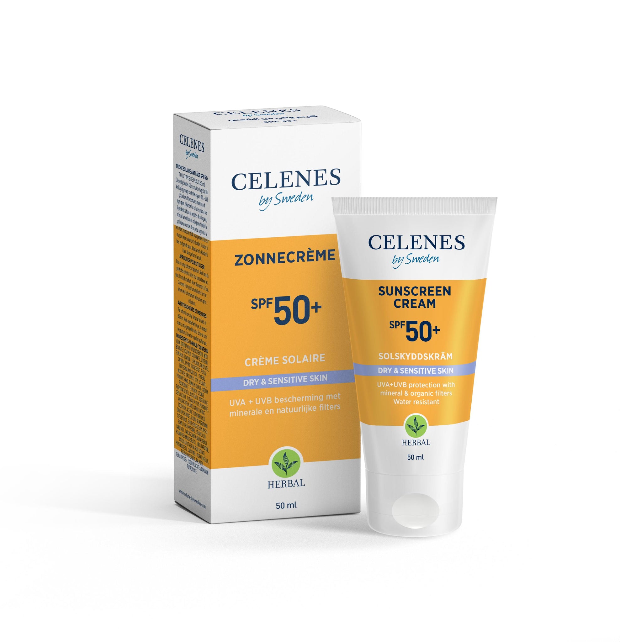 CELENES HERBAL SUNSCREEN CREAM SPF 50+ FOR SENSITIVE AND DRY SKIN