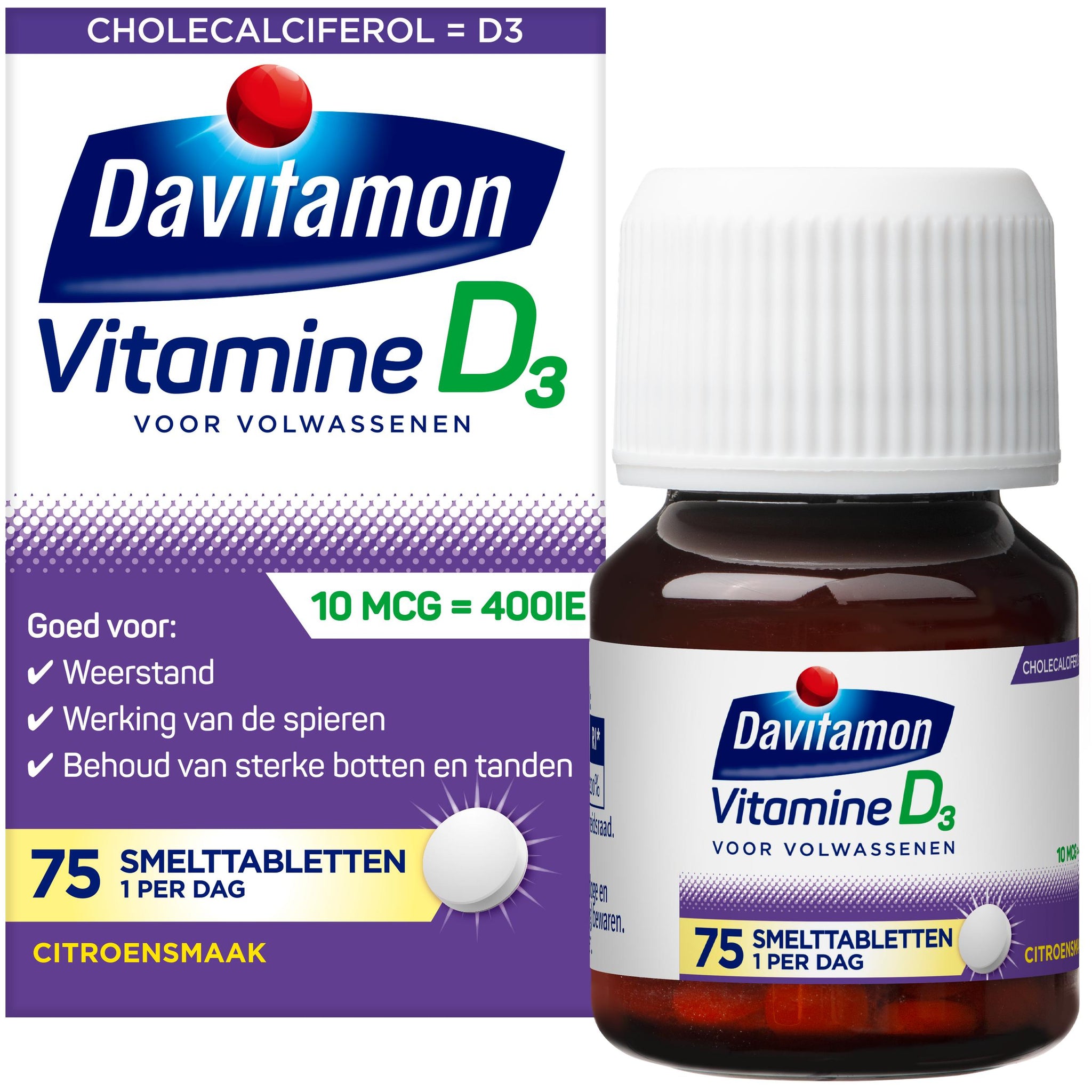 DAVITAMON D3 VOLWASSEN SMELTTABLETTEN