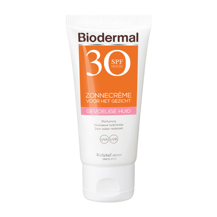BIODERMAL ZONNECREME GEZICHT GEVOELIGE HUID SPF30