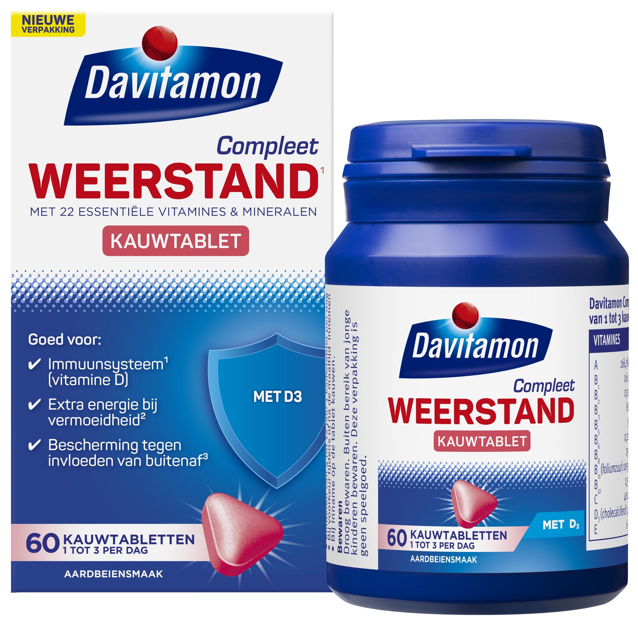 DAVITAMON KAUWVITAMINE.COMPLEET  AARDBEI