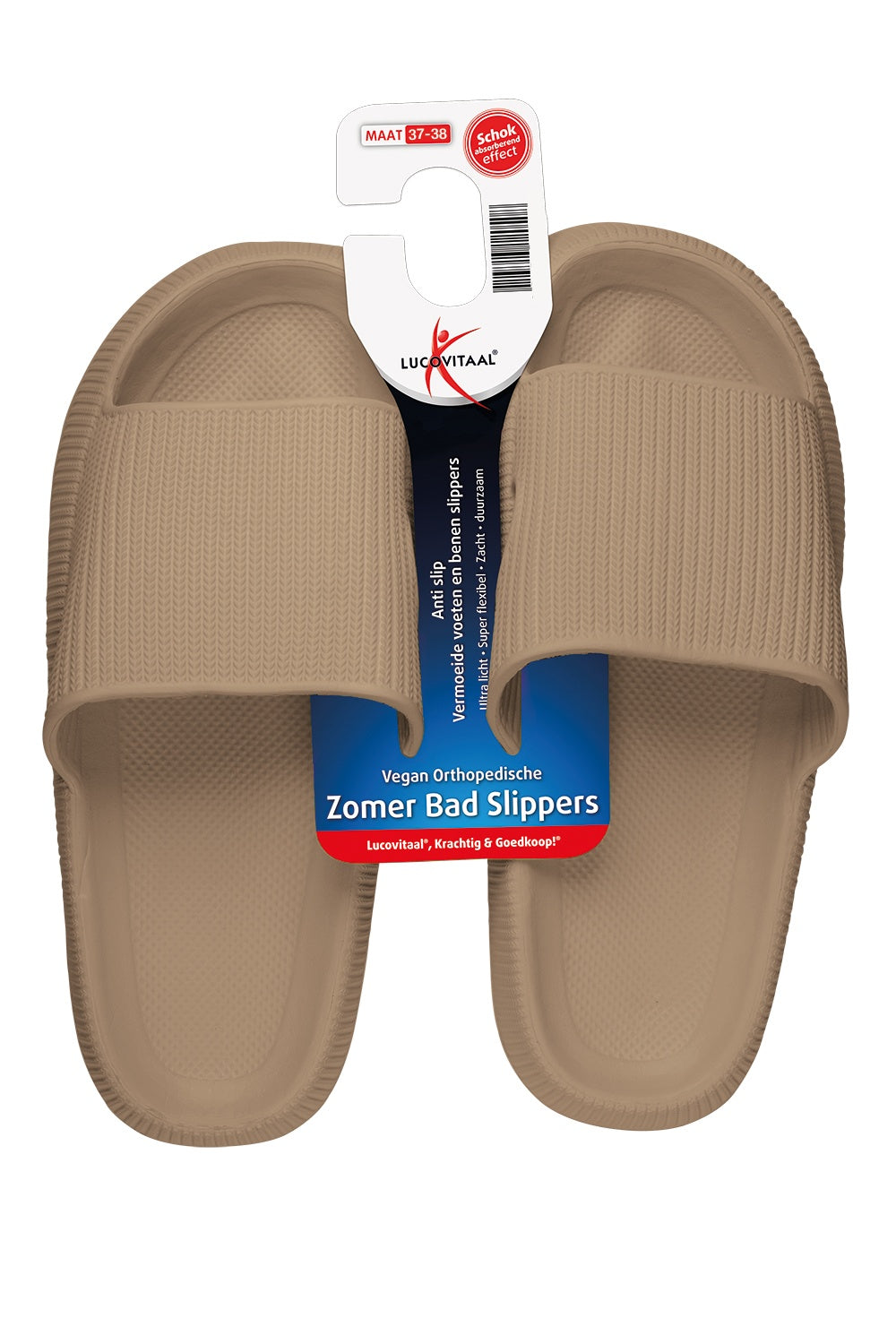 LUCOVITAAL ZOMER BADSLIPPER 37-38 TAUPE