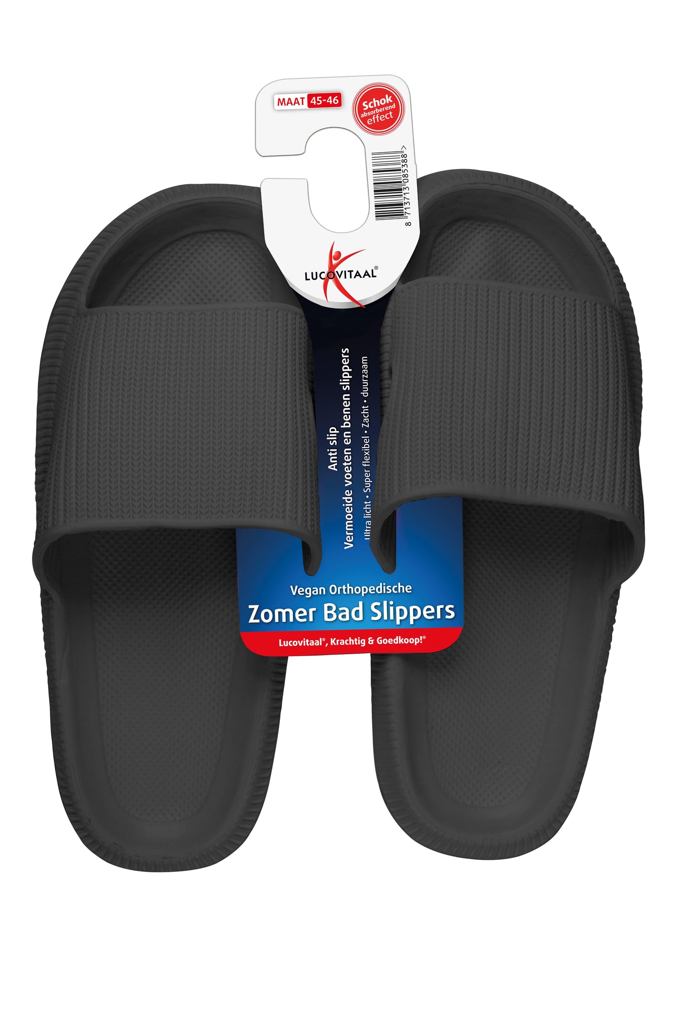 LUCOVITAAL BADSLIPPER ORTHOPEDISCH 45-46 ZWART