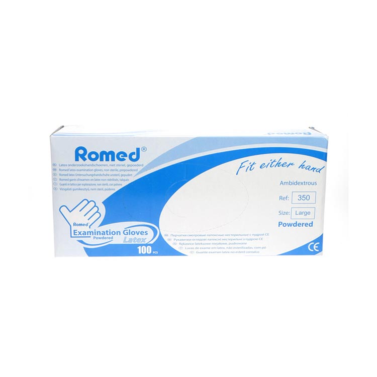 ROMED LATEX ONDERZOEK HANDSCHOENEN GEPOEDERD L