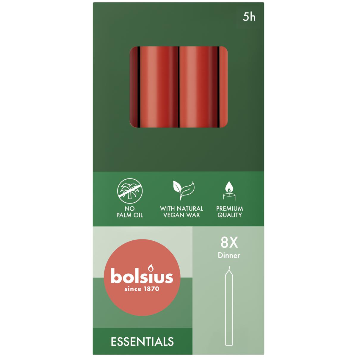 BOLSIUS DINERKAARSEN DELICATE RED 170x20