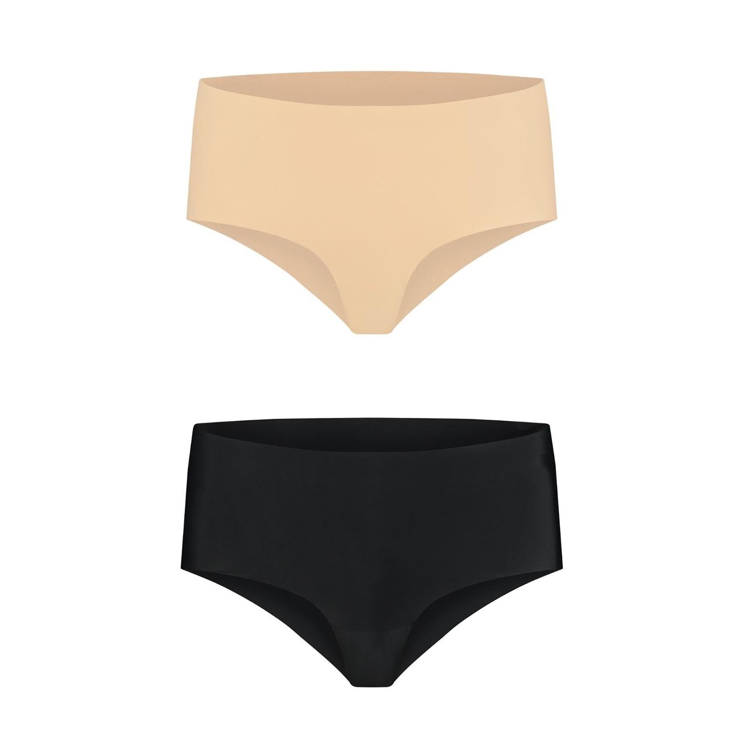 BYE BRA - INVISIBLE HIGH BRIEF NUDE + BLACK XXL