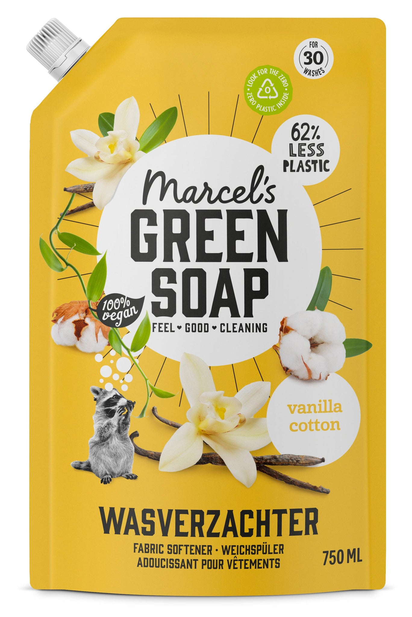 MARCEL'S GREEN SOAP WASVERZACHTER VANILLE & KATOEN NAVUL