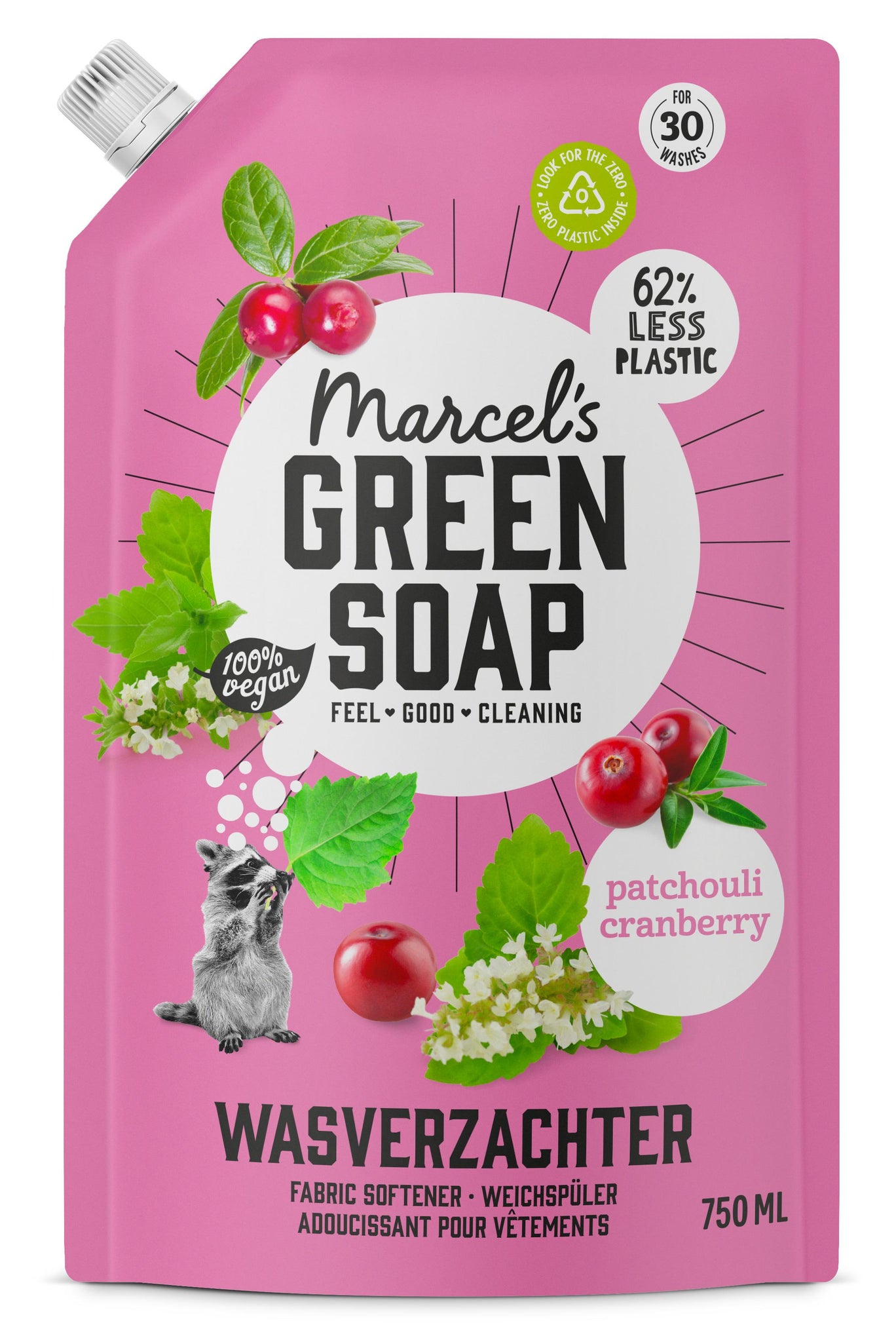 MARCEL'S GREEN SOAP WASVERZACHTER PATCHOULI & CRANBERRY NAVUL