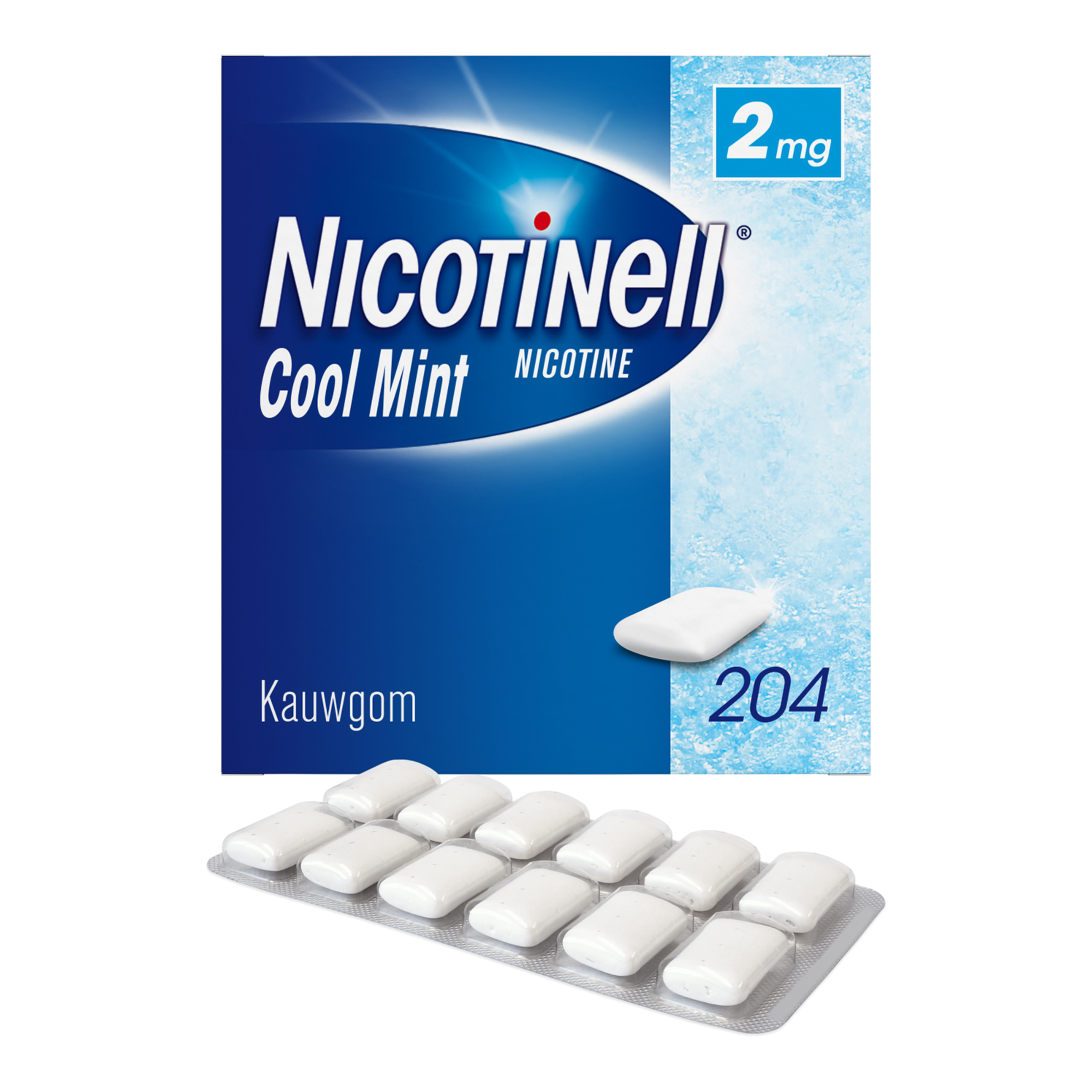 NICOTINELL COOL MINT KAUWGOM 2MG 204STUKS