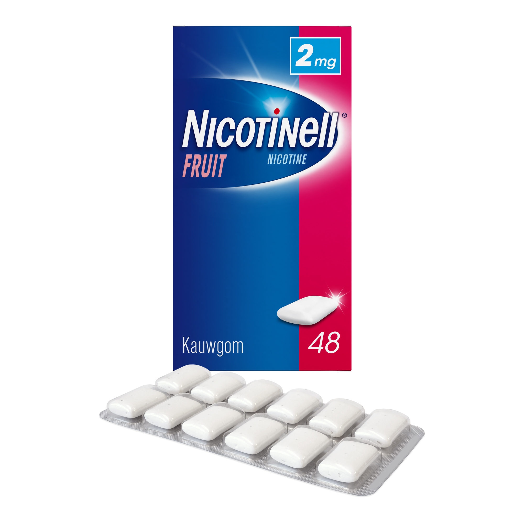 NICOTINELL FRUIT KAUWGOM 2MG 48STUKS