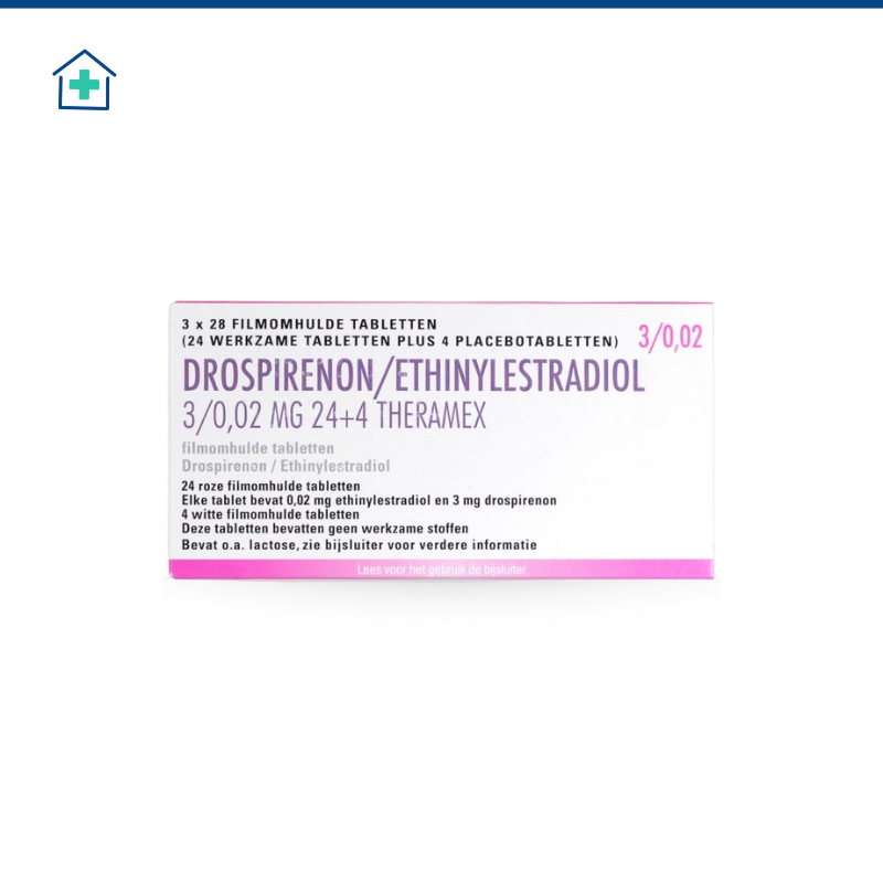 Ethinylestradiol/ Drospirenon 0,02/3mg 24+4 Theramex